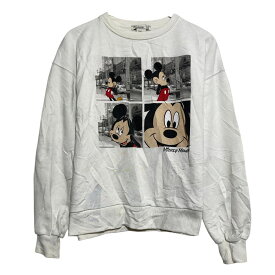 【中古】【古着】 Disney プリントスウェット トレーナー ディズニー S キッズ ホワイト プルオーバー 古着卸 アメリカ仕入 a611-7951