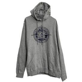 【中古】【古着】 AVALON APPAREL プリントスウェット パーカー L グレー プルオーバー 古着卸 アメリカ仕入 a612-8268