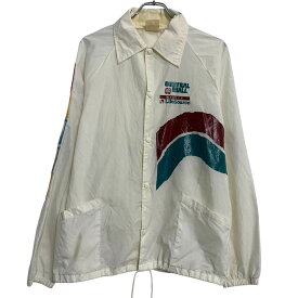 【中古】【古着】 AUBURN ジャケット M ホワイト スナップボタン アメリカ製 ラグラン スポーティー アウター 薄手 古着卸 アメリカ仕入 a702-6686