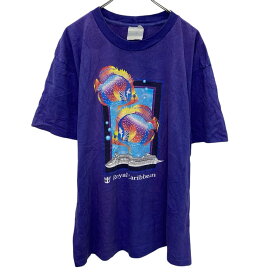 【中古】【古着】 半袖 プリントTシャツ XL〜 パープル プルオーバー ビッグサイズ 90's 90年代 魚 カットソー 古着卸 アメリカ仕入 a705-6128