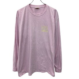 【中古】【古着】 COMRORT COLORS 長袖 プリントTシャツ XL ピンク系 コンフォートカラーズ プルオーバー バックプリント 古着卸 アメリカ仕入 a706-5401