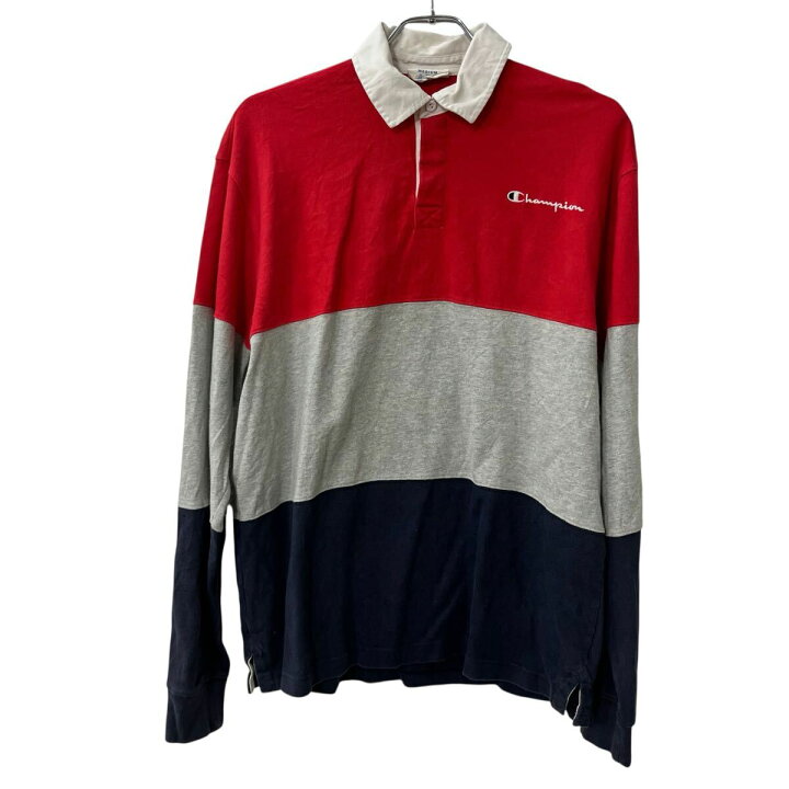 楽天市場】【中古】【古着】 Champion 長袖 ボーダー ラガーシャツ M 