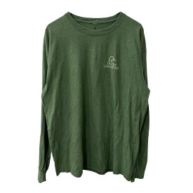 【中古】【古着】 artisans 長袖 プリントTシャツ L グリーン アルチザンズ コットン100% ロンT ロングTシャツ カットソー トップス 秋物 a709-6685