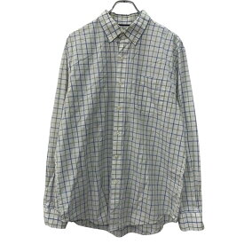 【中古】【古着】 Croct&Barrow 長袖 チェックシャツ L ホワイト マルチカラー ボタンダウン ボタン チェック柄 カジュアルシャツ シンプル 春物 a710-6283