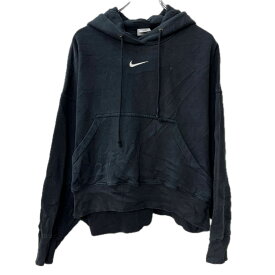 【中古】【古着】 NIKE ロゴスウェット パーカー XS ブラック ナイキ フーディー プルオーバー カットソー トップス 秋物 a711-6660