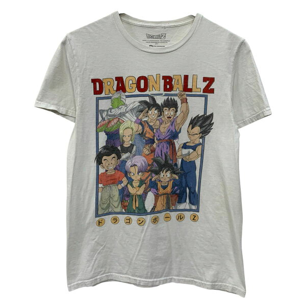 【中古】【古着】 DRAGONBALLZ 半袖 キャラクターTシャツ S ホワイト ドラゴンボールZ プルオーバー ビッグプリント アニメ プリントTシャツ 夏物 a805-6233