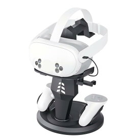 VR充電スタンド 【RGB充電インジケータライト】- Meta Quest 3S / Quest 3 / Quest 2 用 エリート充電スタンド本体 Type-Cポート搭載 VRアクセサリー - VR ゴーグル 対応 メタ クエスト3 / メタ クエスト 3S 用 ※VR本体機器なし