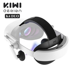 【公式ライセンス】KIWI design K4 Duo All-in-One VR ヘッドストラップ オーディオ Meta Quest 3S / Meta Quest 3 対応 バッテリーストラップ バランス音質 デュアル急速充電 快適 クエスト 3S/ クエスト 3対応 VR アクセサリー - VR ゴーグル 対応