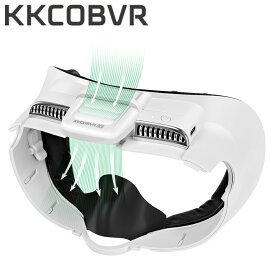 【公式ライセンス】KKCOBVR K3 フェイシャルインターフェース ファン付き PUレザーフェイスパッド Quest3専用 レンズの曇り防止 ヘッドストラップ対応 3段階奥行調整 2段階風量調節 軽量設計