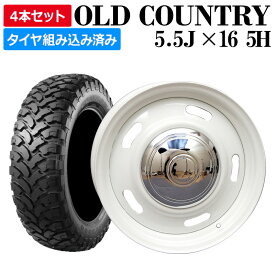 ジムニー ホイール 16インチ オールドカントリー 4本セット タイヤ付き JB64 JB23 JA11 JA12 JA22 ホワイト OLD COUNTRY スチール 鉄 +20 5.5J 185/85R16 ブラックレター 送料無料