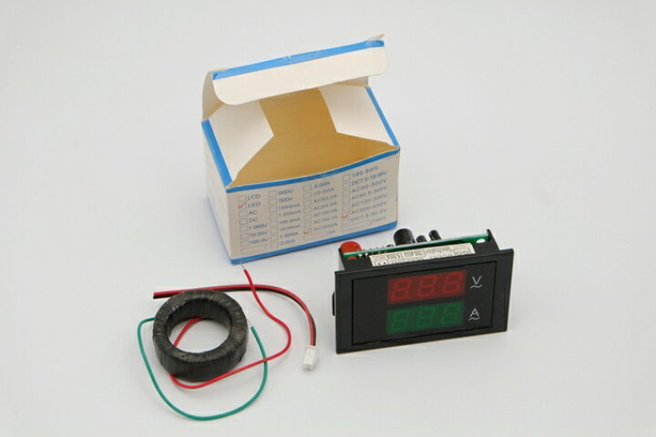 交流デジタル電圧計&電流計 AC 200-450V 200A 赤V&緑A セレクト通販 ShopU 交流デジタル電圧計 (AC75V-300V)電子工作