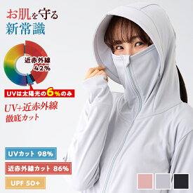 【新発売】肌を守る新常識 UVと近赤外線をWでカット！着るセラピスト UV パーカー UPF50＋吸水速乾 レディース UVカット長袖 指穴 髪穴つき ラッシュガード 遮光 日焼け防止 紫外線対策 新素材 夏 日本製