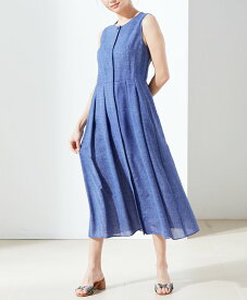 【web限定 70％OFFからさらに+10％OFF】ノースリーブタックマキシワンピース｜Viscotecs make your brand【送料無料】/レディース 日本製 無地調プリント