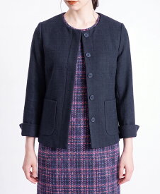【web限定 50％OFF】ノーカラージャケット｜Viscotecs make your brand【送料無料】/レディース 日本製 洗える シンプルジャケット レディースジャケット 上品 軽量ジャケット