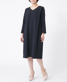 【web限定 50％OFF】プラスサイズ｜Vネックコクーンワンピース｜Viscotecs make your brand【送料無料】/レディース 日本製 体形カバー ストレッチ Vネック 大きめサイズ 洗える