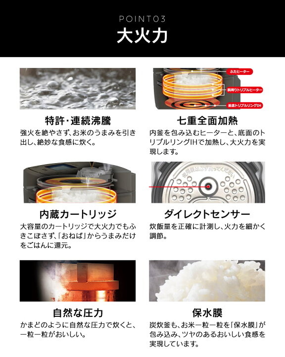 2021新入荷 炊飯器 5.5合炊き 炭炊釜 淡雲 三菱 NJ-VEC10-H