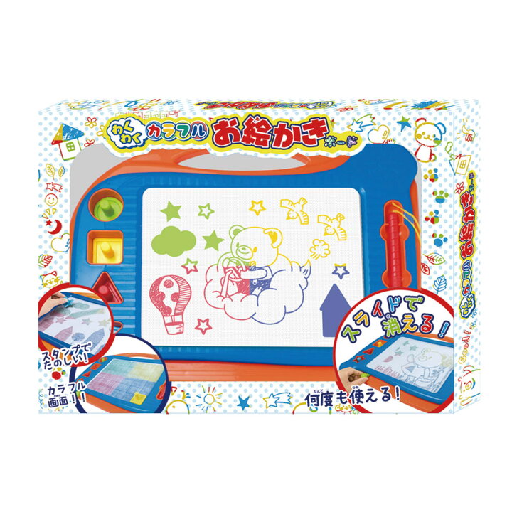 楽天市場 わくわくカラフルお絵かきボード おもちゃ 子供 こども 学習 タブレット スタンプ付き 大きめサイズ 幼児 お絵かき 落書き 男の子 女の子 2歳 3歳 玩具 知育 卒園祝い 入園祝い プレゼント グッズ あす楽対応 ラッピング不可 いただきプラザ楽天市場店