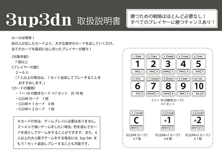 楽天市場 カードゲーム 3up3dn スリーアップスリーダウン 家族 友達 親戚 で楽しむ 誕生日 プレゼント 送料無料 いただきプラザ楽天市場店 楽天市場 カードゲーム 3up3dn スリーアップスリーダウン 家族 友達 親戚 で楽しむ 誕生日 プレゼント 送料無料 いただきプラザ楽天市場店