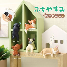 【全5種類セット】ガチャ ガチャガチャ コンプリート 中身 動物 犬 いぬ かわいい フィギュア おもちゃ エール [ ふちやすみ 色々わんこ2 ] トイプードル チワワ ダックスフンド フレンチブルドッグ コーギー
