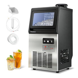 Vtsmax 業務用製氷機 36kg/日 アイスメーカー 高速製氷 厚さ調整 予約タイマー 洗浄機能付き自動製氷機 2種類の給水（直結水道/ボトル） 貯氷5kg 家庭用/業務用 パーティー・レストラン・バースイーツ店 タピオカ店 レストラン向け