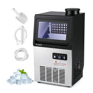 PUNIDI 製氷機 業務用 家庭用 36kg/日 自動製氷機 約12分高速製氷 低騒音 3段階氷厚調整 給水方法が選べ…