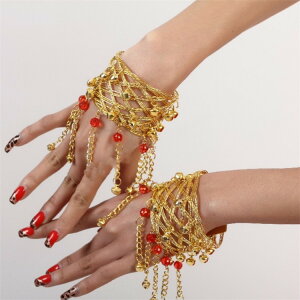 ベリーダンス レディース ブレスレットリング ゴールド 2個セット ダンスウェア ベリーダンス小道具 小物 アラビアン 両手 両腕 リストバンド アームアクセサリー 腕輪 バングル 舞台 ステ