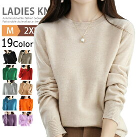 洗えるニット ニット トップス レディース 長袖 秋 冬 クルーネック オフィス セーター ニットセーター ニットプルオーバー ニットトップス ビジネス カジュアル インナー レディースセーター 長袖ニット ゴルフウェア きれいめ 暖か 通勤 通学 無地 軽量 2点で