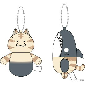 【20%OFF!!SALE】【かわいいキメラ】ぬいぐるみ キーホルダー2個セット ねこさめ_さめねこ