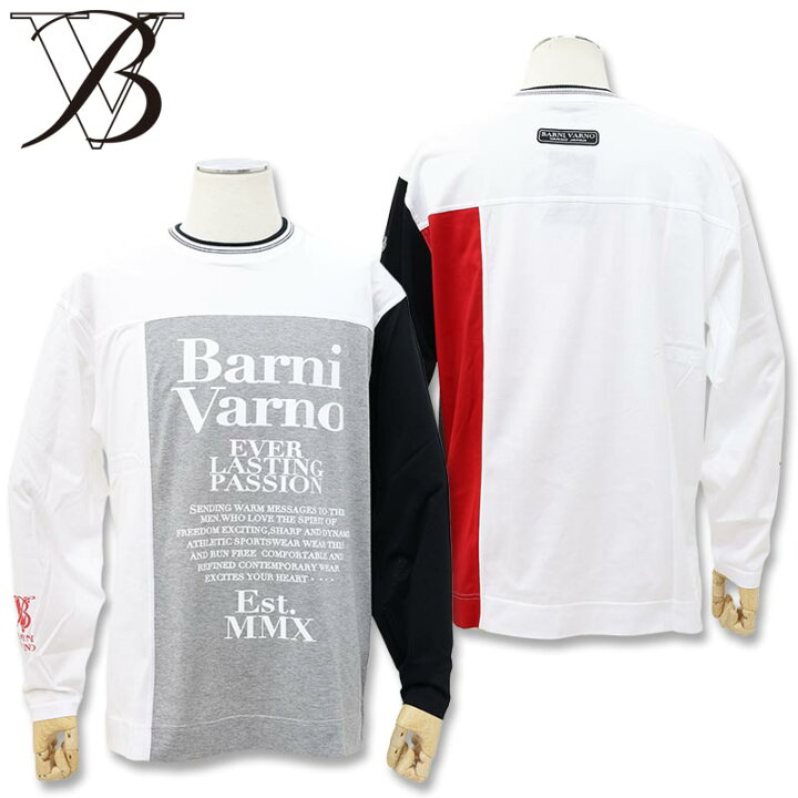 楽天市場】バーニヴァーノ ブランド メッセージ プリント 長袖 Tシャツ 
