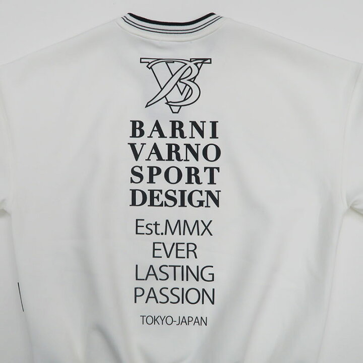 楽天市場】バーニヴァーノ トレーナー BVプリント M L サイズ 白 01 黒 