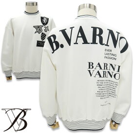 バーニヴァーノ トレーナー ユニコーン LL サイズ 白 黒 BARNI VARNO BAW-LST4548-01-LL メンズ ホワイト ブラック