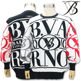 バーニヴァーノ 春物セーター LLサイズ 白 黒 赤 BARNI VARNO 新作 BSS-MSW4703 メンズ ニット 紺 ホワイト