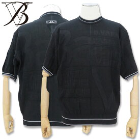 バーニヴァーノ 半袖セーター Lサイズ 黒 BARNI VARNO BSS-MSW4709-09-L メンズ ニット ブラック 春夏 新作