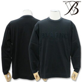 バーニヴァーノ サガラ刺繍 ロゴ 長袖Tシャツ 3L サイズ 黒 09 BARNI VARNO BSS-NTN5033-3L ホワイト ブラック ロゴ ロンT Tee