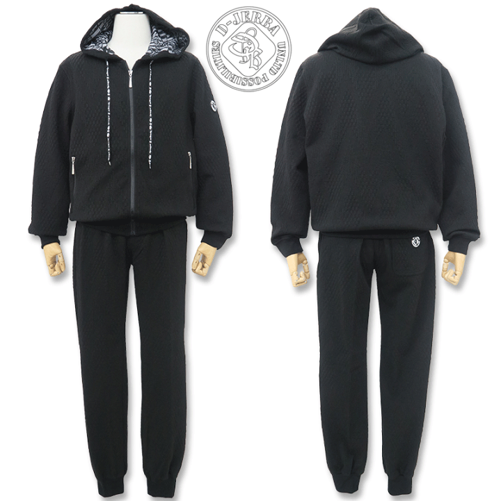 ジェルバ　　パーカー　セットアップ　　　黒　３Ｌ ジェルバパーカーセットアップ黒3L