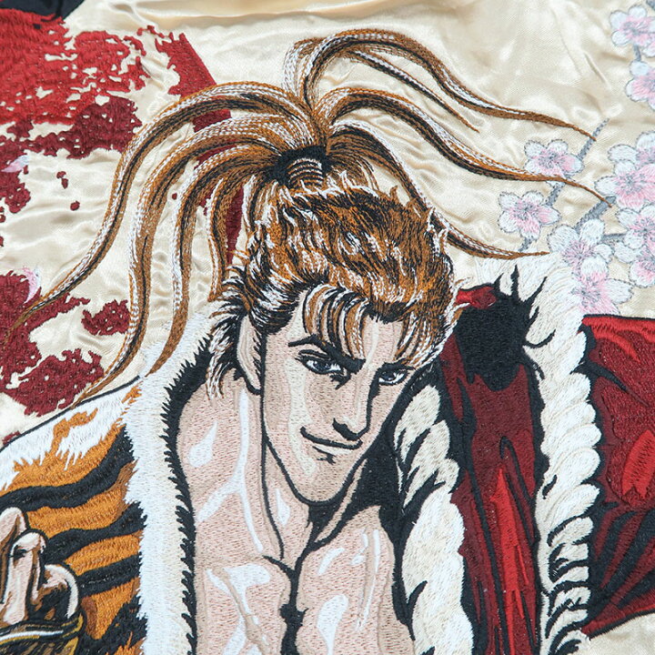 絡繰魂粋スカジャンXXL リバーシブル花の慶次和柄刺繍