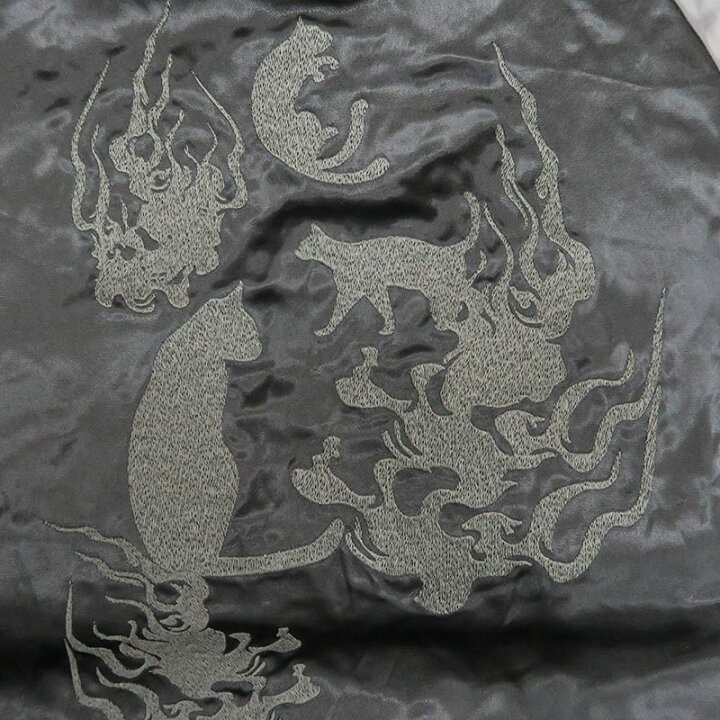 楽天市場】絡繰魂 URUSHI 漆黒 化け猫 リバーシブル スカジャン M L XL 