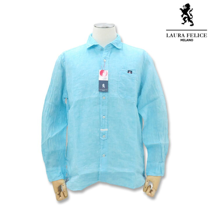 楽天市場】ラウラフェリーチェ 麻カジュアルシャツ 48 50 LL 白 12 