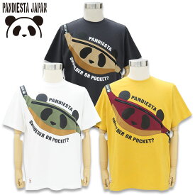 パンディエスタ 半袖Tシャツ 523356 白 000 チャコール 011 マスタード 023 L XL XXL ウエストポーチ パンダ PANDIESTA