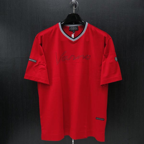 2019年夏モデル バーニヴァーノ Vネック半袖Tシャツ 赤 L BARNI ランキングTOP10 VARNO BSS-ITH3250-45 贈呈 夏物