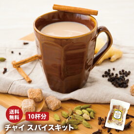【レシピ付】【10杯分】 単品 チャイ スパイスキット マサラチャイ チャイ チャック付袋入 レシピ付 お試し シナモン カルダモン ジンジャー クラフトスパイス クリスマス 送料無料