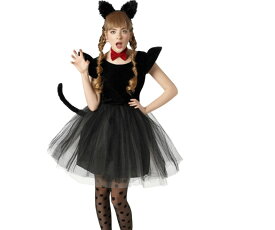 レディ　プティシャノワールネコ　キャット　ドレス　ハロウィン　コスプレ　コスチューム　衣装　仮装　集団仮装　かわいい