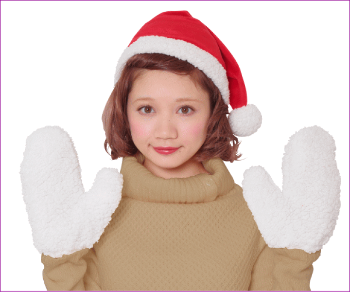 楽天市場 グッズ もこもこサンタ帽と手袋セット サンタ帽子 手袋 アイテム 小物 パーティ クリスマス コスプレ コスチューム 衣装 仮装 かわいい ワールドショップコレクション