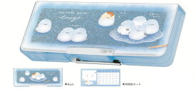 カミ232048 【全品　送料無料！】　オリジナル　コンパクト両面開きペンケースわらびもちエナガ　シマエナガ　動物　アニマル　ボックス　箱型　ペン入れ　筆箱　収納　文房具　学校　勉強　雑貨　グッズ　かわいい　【TE】