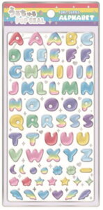 【全品 送料無料!】 10枚入り セット セット商品 オリジナル うるちゅるポップシールカラフル アルファベット 英語 文字 プチ ミニ ステッカー 文房具 雑貨 グッズ
