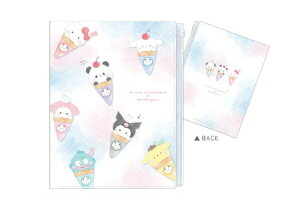 カミ227308 【全品 送料無料!】 サンリオキャラクターズ×もちもちぱんだ ファスナー付き6ポケットクリアファイルICE MAGIC コラボ ケース カバー ファイル入れ 収納 文房具 学校