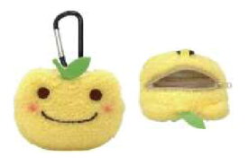 【全品　送料無料！】　かえるのピクルス　カラビナミニポーチゆず　pickles the frog　カエル　かえる　ピクルス　ポーチ　ケース　小物入れ　小銭入れ　コインケース　収納　メイク　化粧　コスメ　雑貨　グッズ　かわ