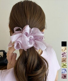 ★7色★ブラック アイボリー ラベンダー シャンパン ミント ブルーパープル スモークピンク シュシュ ヘアアレンジ パーティー 盛装 アレンジ 韓国風ファッション インスタ 撮影 アイドル★オーガンジーシュシュシアーフリルヘアゴム 韓国風ヘアゴム 髪留め★フリーダムsale