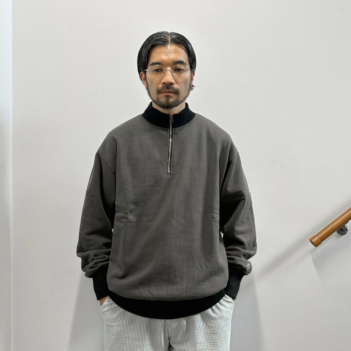 楽天市場】Nigel Cabourn / ZIP UP PULLOVER SWEAT SHIRT Charcoak 