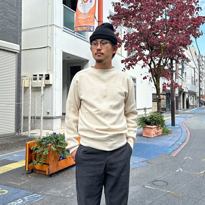 楽天市場】Nigel Cabourn / ARMY CREW JERSEY MIX Ivory Charcoal 